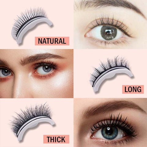 Reusable Self-Adhesive Eyelashes Natural Multiple reversible glue-free self-adhesive pairs of false eyelashes