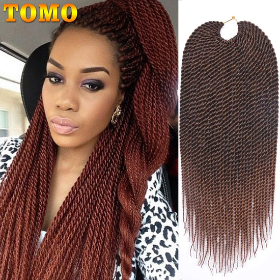 TOMO 14 16 18 20 22Inch 30Roots/Pack Crotchet Braids 16 Colors Synthetic Senegalese Twist Braiding Hair Crochet Hair Extensions