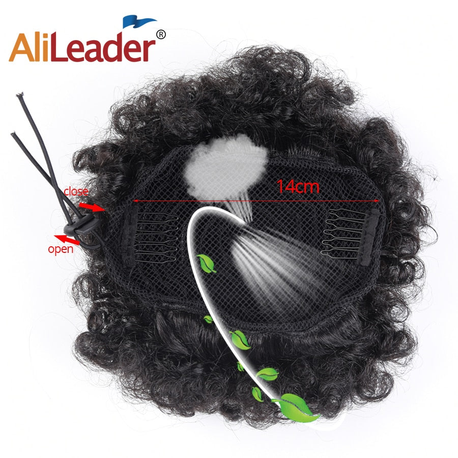 Synthetic Hair Buns Afro Drawstring Ponytail Fluffy Afro Puff Hair Bun Clips In Hair Tail Ponytail Accessories 1Pcs