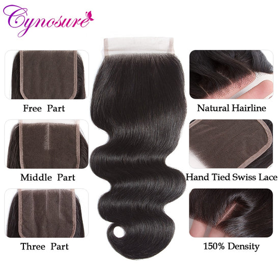 Body Wave Human Hair Bundles With Closure Brazilian Human Hair Weave 3 Bundles