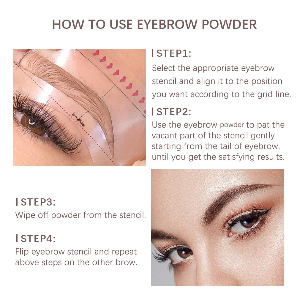 New Eyebrow Stamp Shaping Makeup Waterproof Brow Powder Natural Eye Eyebrow Stick Hair Line Contour Brown Black 6 Color