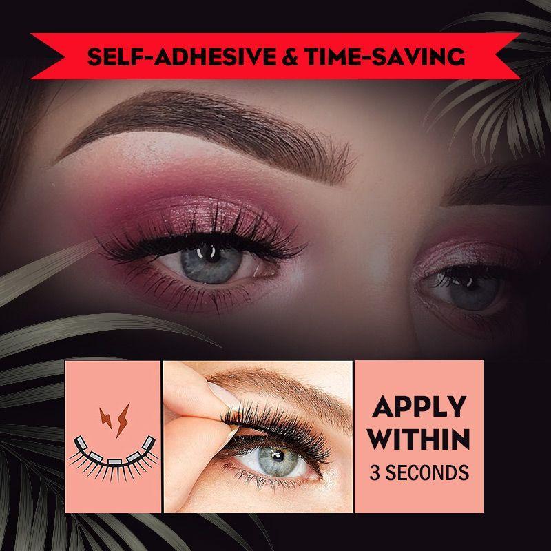 Reusable Self-Adhesive Eyelashes Natural Multiple reversible glue-free self-adhesive pairs of false eyelashes