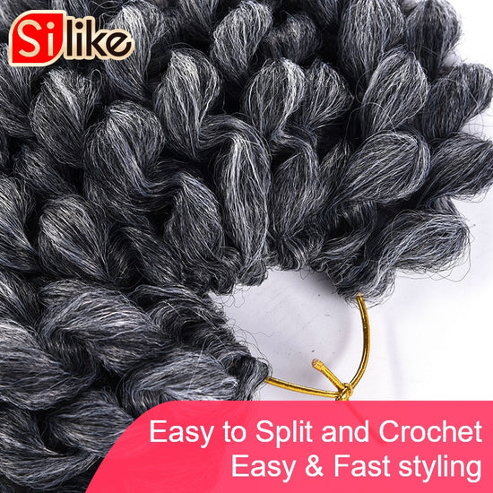 Silike 8inch Synthetic Ombre Jumpy Wand Curl Crochet Braids 22 Roots Jamaican Bounce Curl Crochet Hair Extension for Black Women