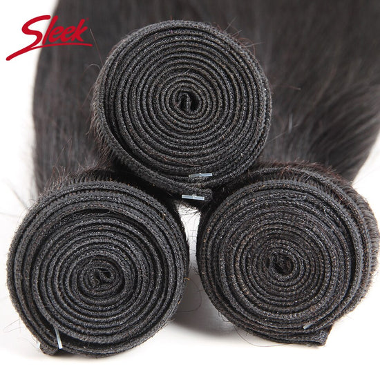 Sleek Peruvian Straight Hair Bundles Remy Hair Weave 8 To 30 Inches Extension100% Real Natural Human Hair Can Buy 3 Or 4 Bundles