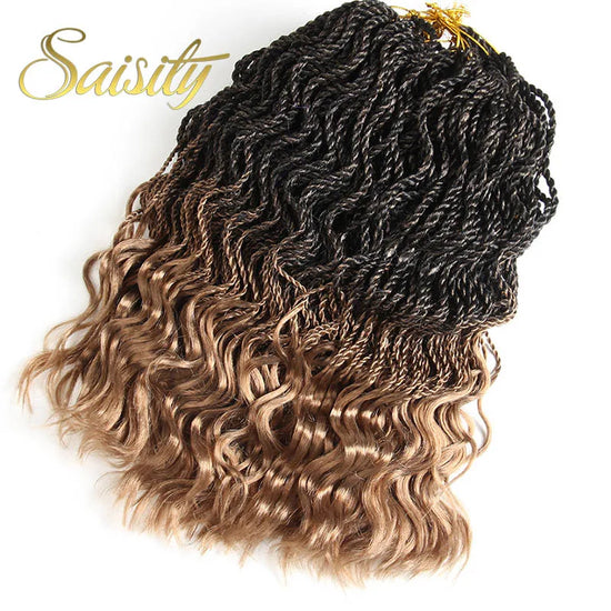 Saisity ombre braiding hair senegalese twist hair crochet braids synthetic crochet braid hair 14" 35strands/pack ends curly