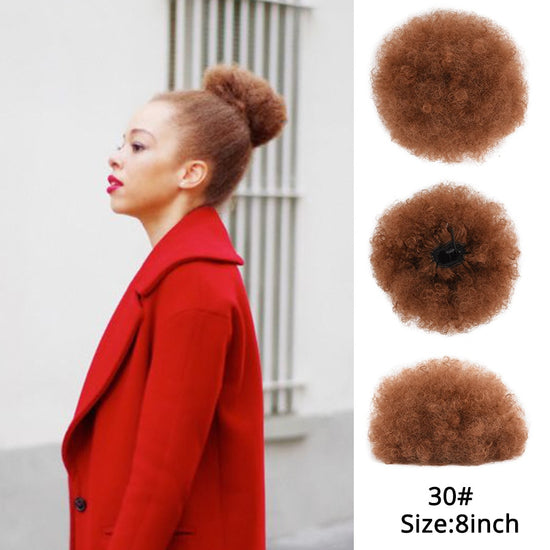 Synthetic Hair Buns Afro Drawstring Ponytail Fluffy Afro Puff Hair Bun Clips In Hair Tail Ponytail Accessories 1Pcs