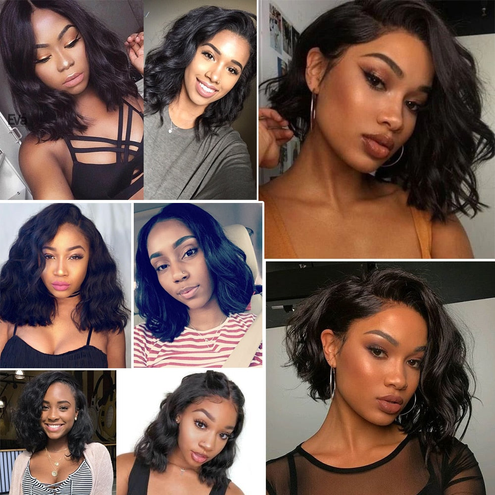 Body Wave Bob Wig Brazilian Bob Wig Lace Front Human Hair Wigs 100% Remy Hair Wigs For Black Women 150% Density Lace Wigs QUEEN