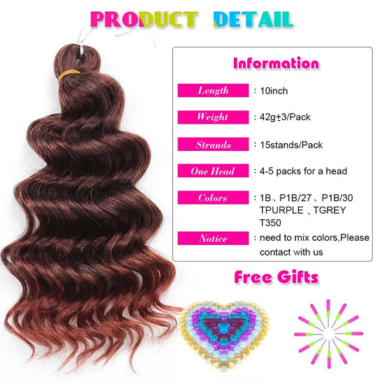 Ocean Deep Wave Crochet Hair With Highlights African Afro Curls 10Inch Natural Synthetic Braiding Hair Extensions Hair Expo City