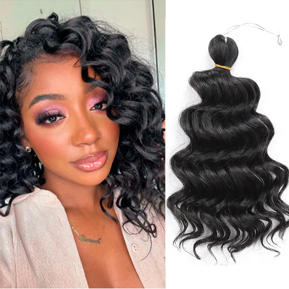 Ocean Deep Wave Crochet Hair With Highlights African Afro Curls 10Inch Natural Synthetic Braiding Hair Extensions Hair Expo City