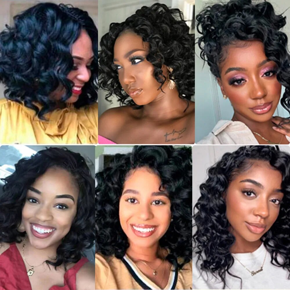 Ocean Deep Wave Crochet Hair With Highlights African Afro Curls 10Inch Natural Synthetic Braiding Hair Extensions Hair Expo City