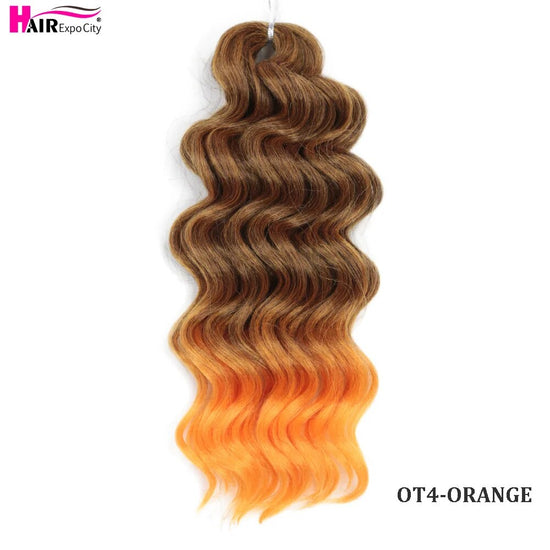 Ocean Deep Wave Crochet Hair With Highlights African Afro Curls 10Inch Natural Synthetic Braiding Hair Extensions Hair Expo City