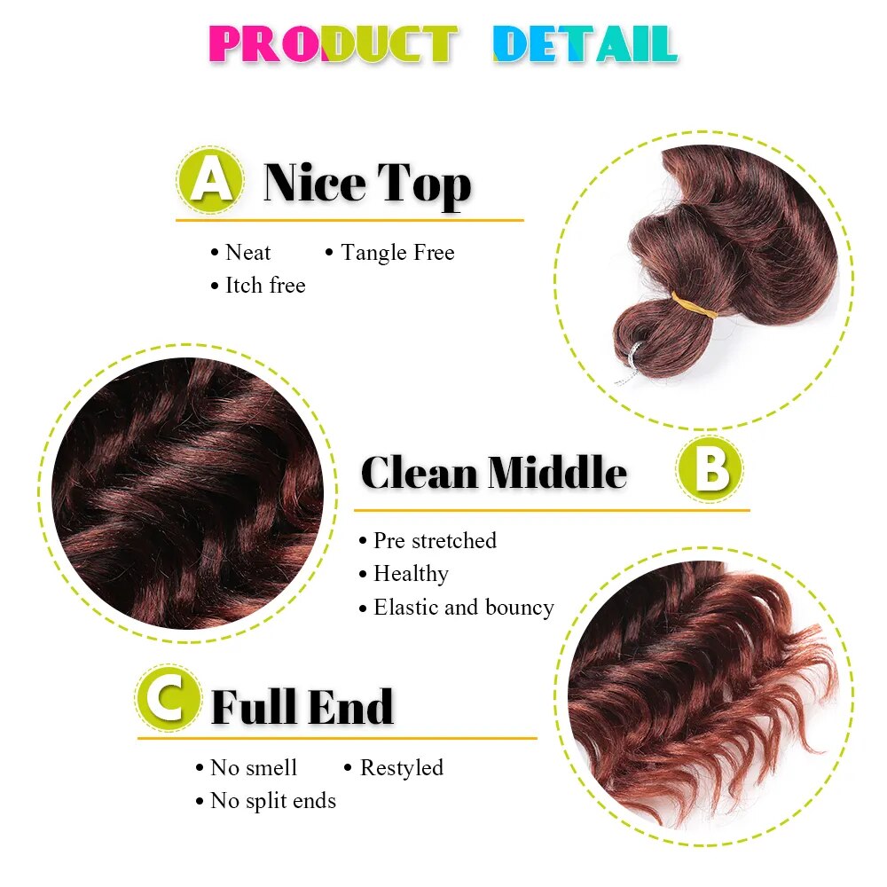 Ocean Deep Wave Crochet Hair With Highlights African Afro Curls 10Inch Natural Synthetic Braiding Hair Extensions Hair Expo City