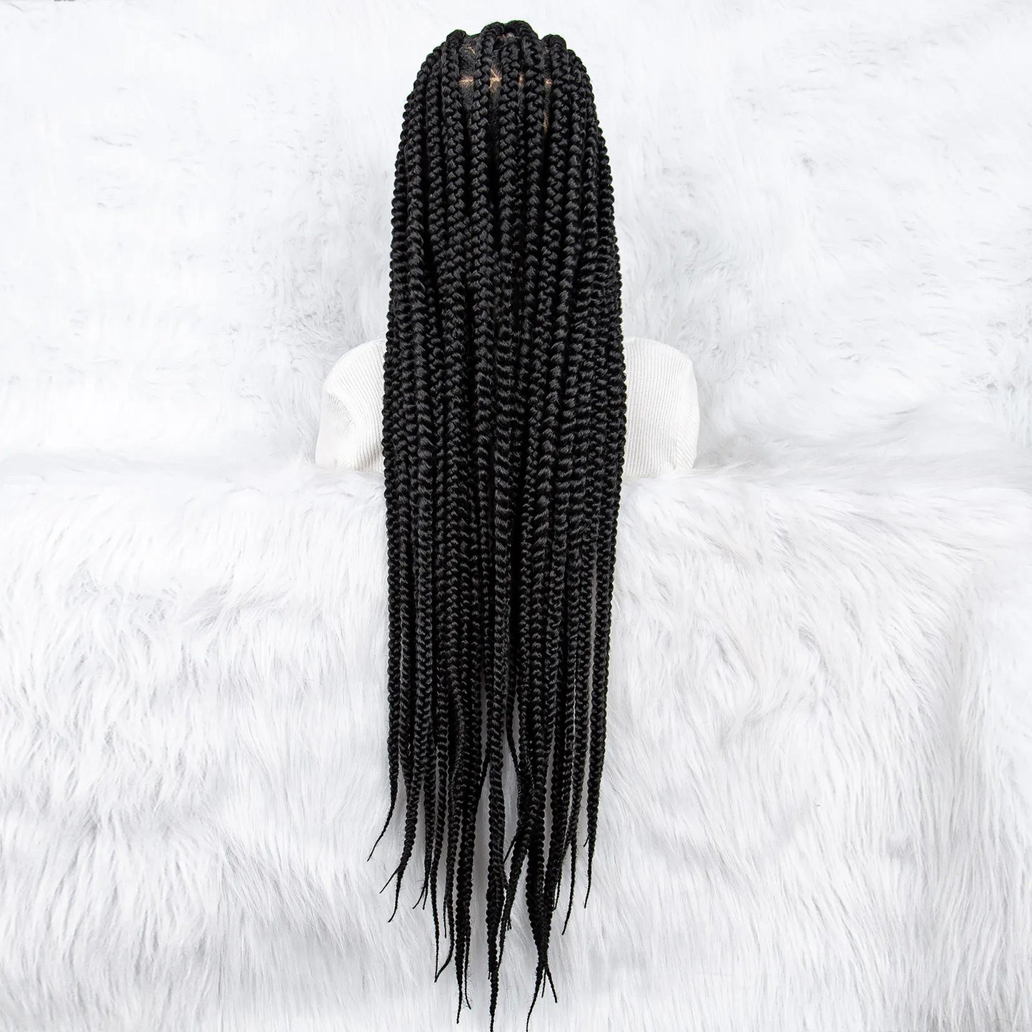 Braided Wigs for Black Women Synthetic Lace Front Wig Big Knotless Box Braids Wig 613 Blonde Full Lace Cornrow Braided Wigs