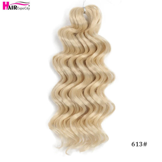 Ocean Deep Wave Crochet Hair With Highlights African Afro Curls 10Inch Natural Synthetic Braiding Hair Extensions Hair Expo City