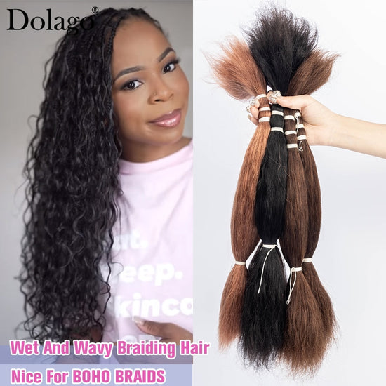 Wet And Wavy Human Hair Braiding Hair Bundles Locks Hair Extensions Mi EDALINA