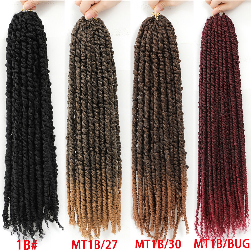 Passion Twist Crochet 7 Packs Pre-twisted Passion Synthetic Fiber 100% Handmade No Smell, No Tangle , Itch Free Light Weight Pre-Looped Crochet Hair Super Soft, Bouncy And Natural  looking 80g/11 Strads/pack & 100g/ 16 stands/pack