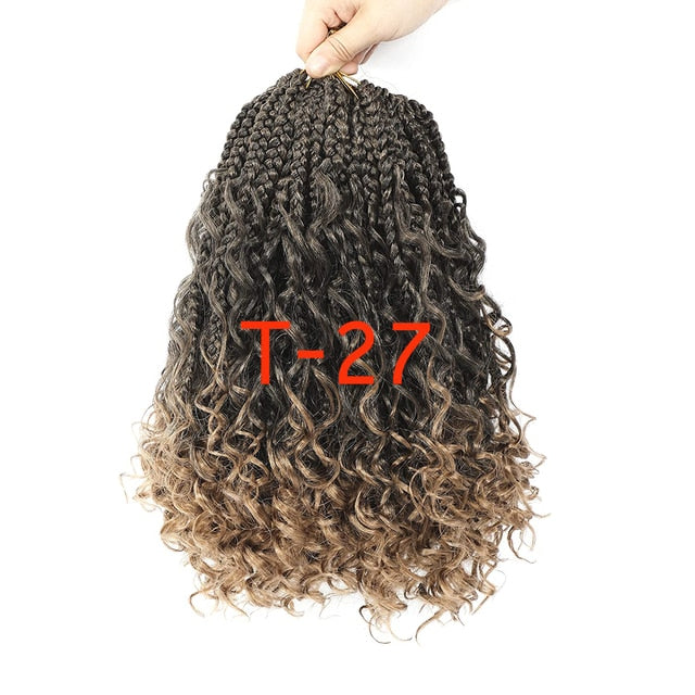 Edalina 8 Packs Goddess Box Braids Crochet Curly end 10''14'' 18