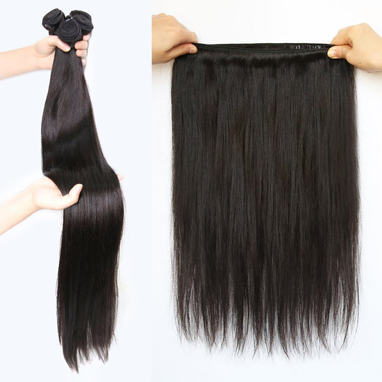 Straight Human Hair Bundles 30 32 34 40 Inch Brazilian 100% Unprocessed Virgin Straight Human Hair Extensions