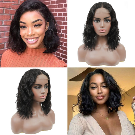 Body Wave Bob Wig Brazilian Bob Wig Lace Front Human Hair Wigs 100% Remy Hair Wigs For Black Women 150% Density Lace Wigs QUEEN