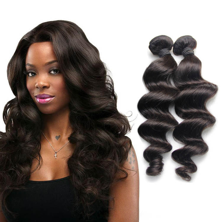 Edalina Loose Wave Bundles with Closure Unprocessed Remy Human Hair Bundles Brazilian Hair Weave 3 Bundles & 4x4 Lace Closure